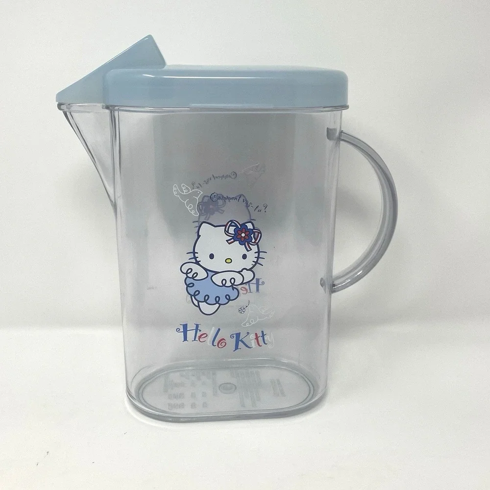 Vtg 2002 Sanrio Hello‎ Kitty Blue Angel Pitcher & Cup Set French Angel Rare Y2K